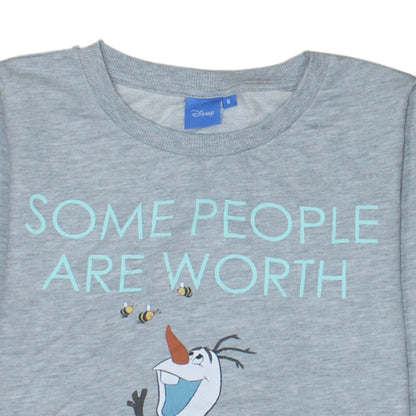 Disney Teens Grey Olaf Frozen Pullover Sweatshirt Size 8