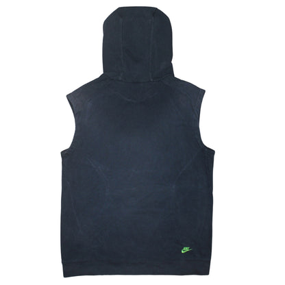 Nike Boys Black Sleeveless Pullover Hoodie XL 158-170cm Graphic Print Cotton Blend