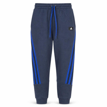 Adidas Men Blue Jogger Sweatpants L Elastic Waist Tapered Fit