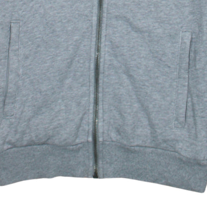 Adidas Womens Grey Full Zip Hoodie Size 8 Classic Fit Logo Print