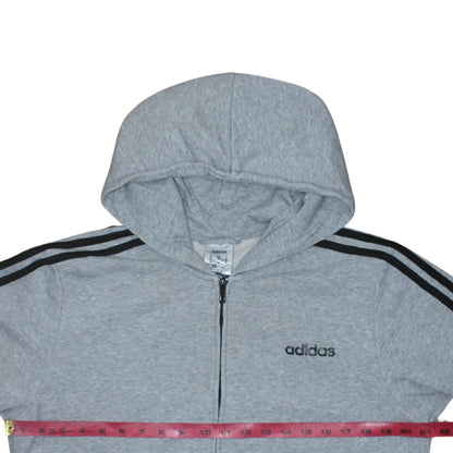Adidas Men's Grey Full Zip Hoodie M Sportswear Hooded Sweatshirt