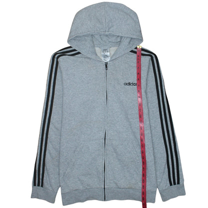 Adidas Men's Grey Full Zip Hoodie M Sportswear Hooded Sweatshirt