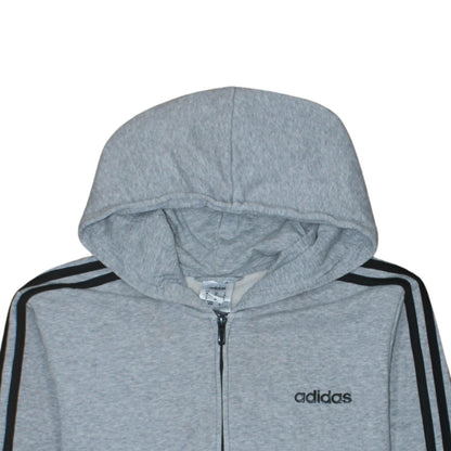 Adidas Men's Grey Full Zip Hoodie M Sportswear Hooded Sweatshirt