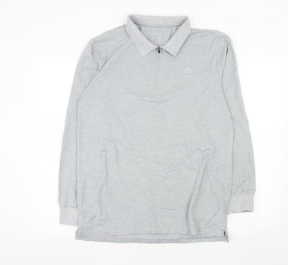 ProFiz Men’s Grey Collared 1/2 Zip Long Sleeve Sweatshirt M