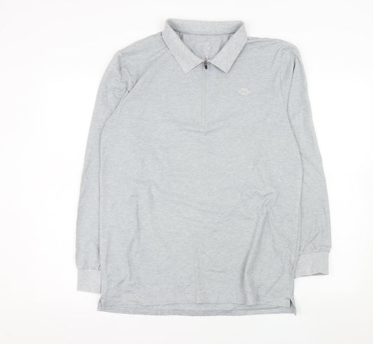 ProFiz Men’s Grey Collared 1/2 Zip Long Sleeve Sweatshirt M