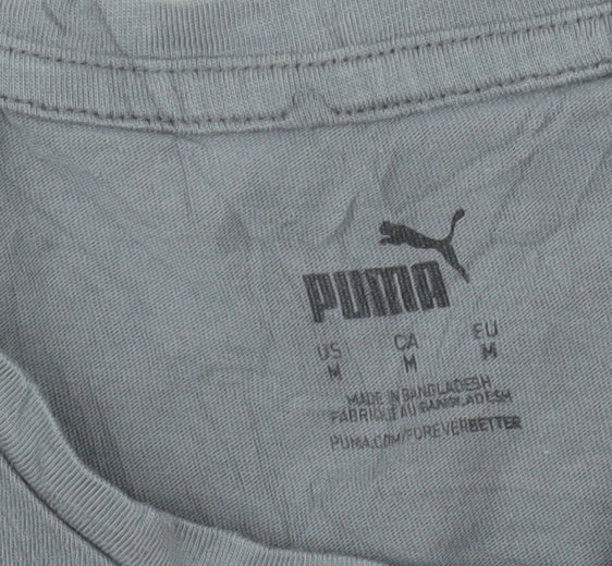 Puma Women's Grey Basic Cotton Crew Neck T-Shirt Size M