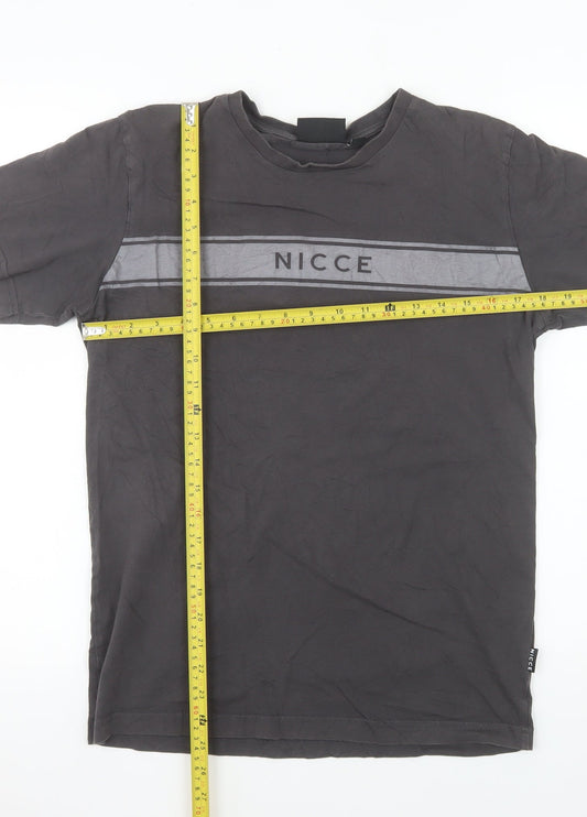 Nicce Men's Grey Short Sleeve Crew Neck Cotton T-Shirt Size S