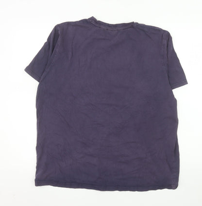 FILA Men's Navy Blue XL Crew Neck Graphic T-Shirt 100% Cotton
