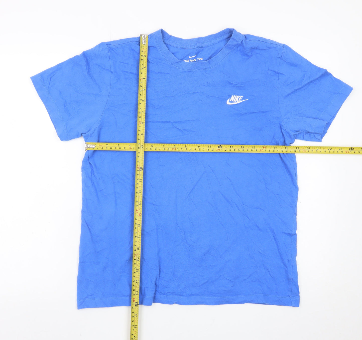 Nike Men's Blue Crew Neck Short Sleeve Cotton T-Shirt M Regular