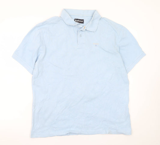 Barbour Men Blue 2XL Short Sleeve Cotton Polo Shirt
