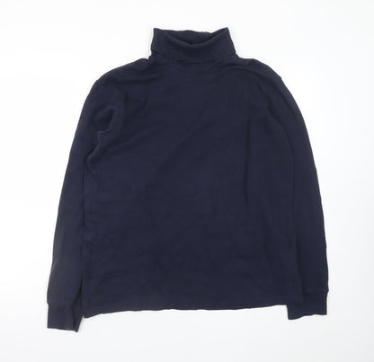 UNIQLO Men’s Blue Long Sleeve Roll Neck Cotton T-Shirt Size L