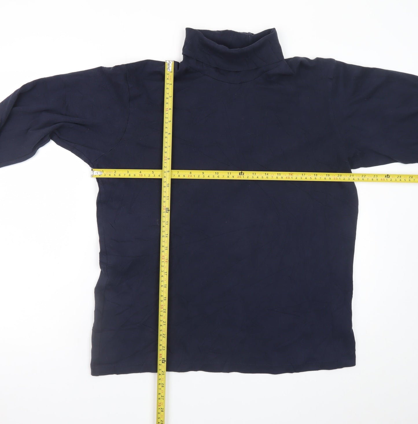 UNIQLO Men’s Blue Long Sleeve Roll Neck Cotton T-Shirt Size L