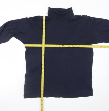 UNIQLO Men’s Blue Long Sleeve Roll Neck Cotton T-Shirt Size L