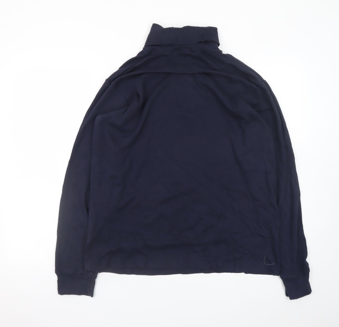 UNIQLO Men’s Blue Long Sleeve Roll Neck Cotton T-Shirt Size L