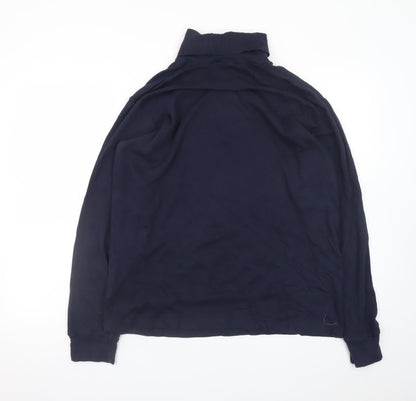 UNIQLO Men’s Blue Long Sleeve Roll Neck Cotton T-Shirt Size L