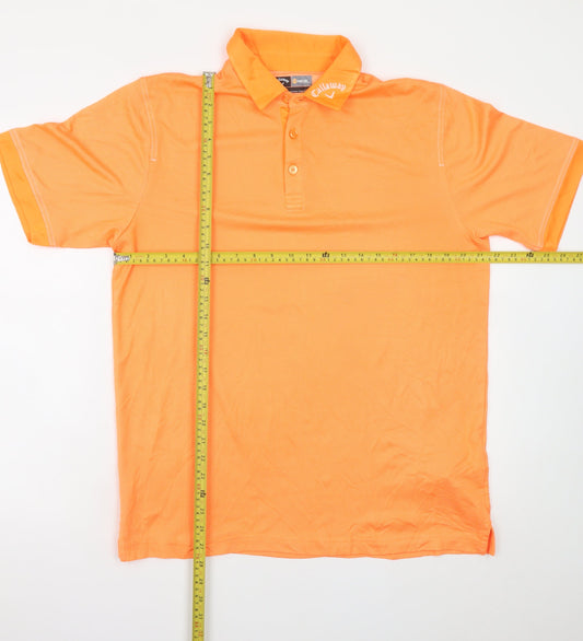 Callaway Men's Orange Golf Polo Shirt M Moisture Wicking