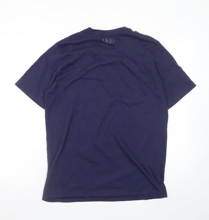 Under Armour Men's Navy Blue Loose Fit Cotton T-Shirt Size L