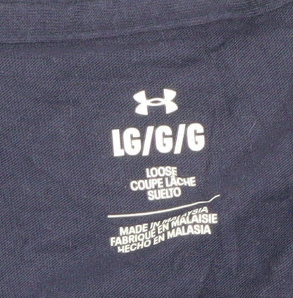 Under Armour Men's Navy Blue Loose Fit Cotton T-Shirt Size L