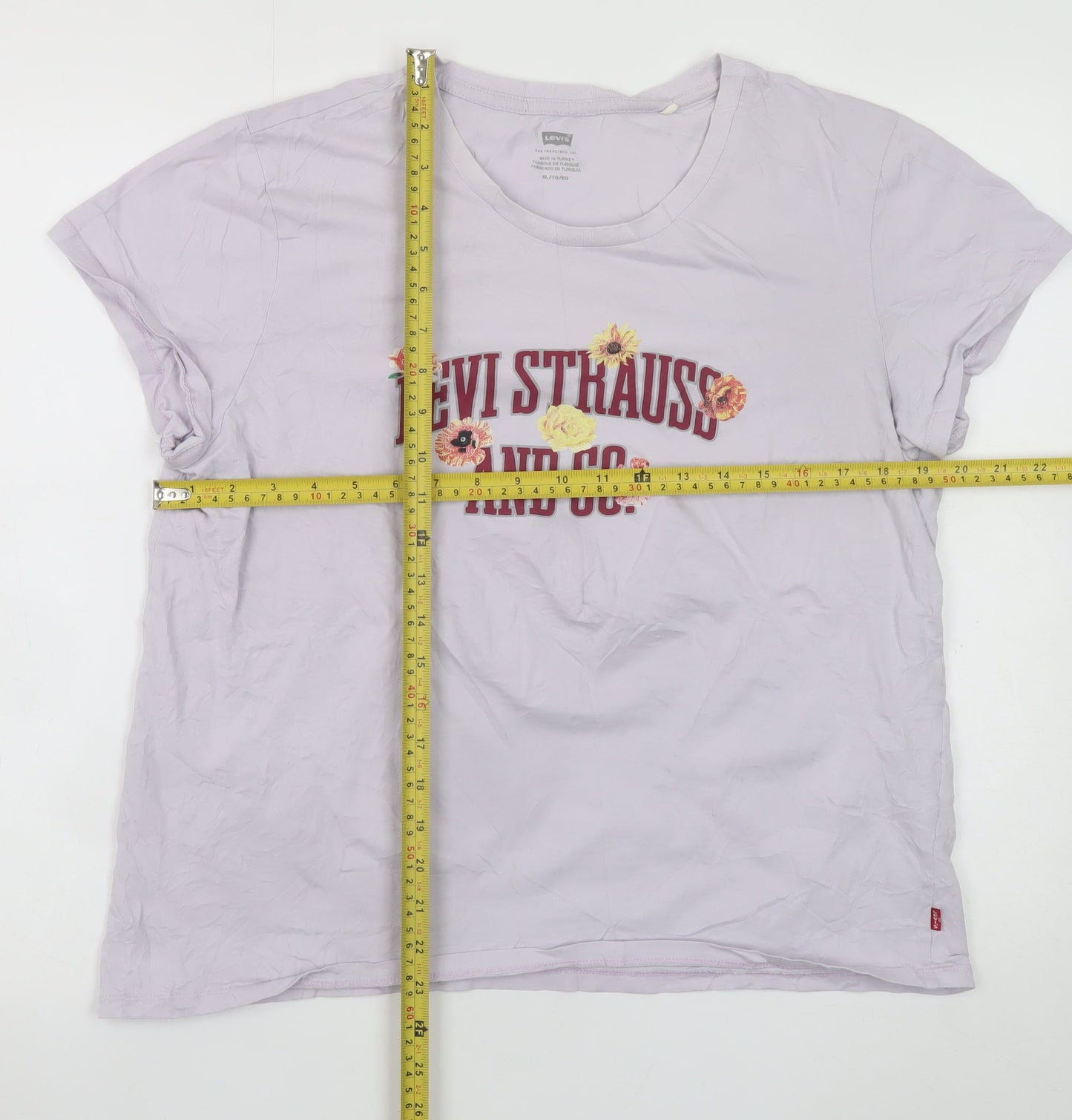 Levi's Women's Purple XL Floral Logo Cotton T-Shirt