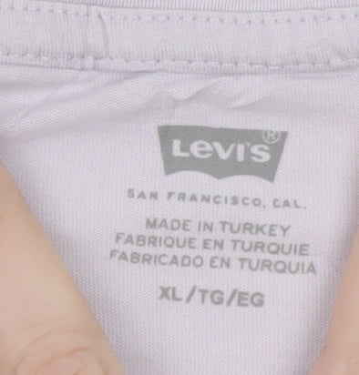 Levi's Women's Purple XL Floral Logo Cotton T-Shirt