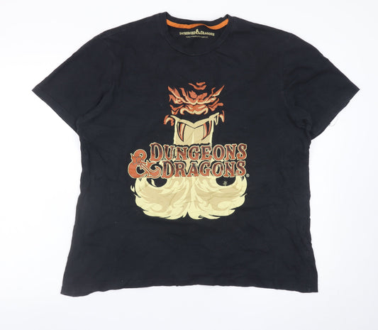 George Men’s Black Dungeons & Dragons Graphic T-Shirt Size L