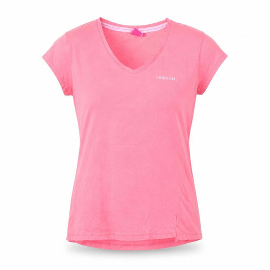 LA Gear Women's Pink V-Neck Short Sleeve Cotton T-Shirt Size 12