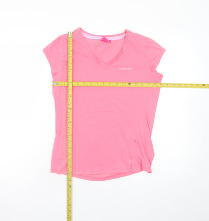 LA Gear Women's Pink V-Neck Short Sleeve Cotton T-Shirt Size 12