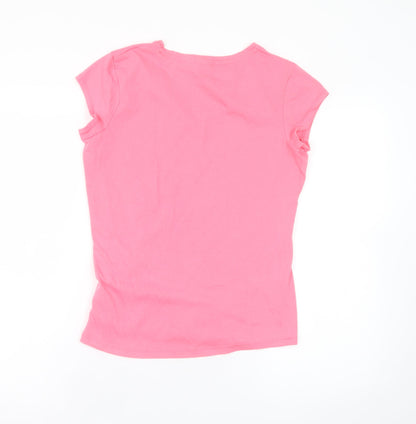 LA Gear Women's Pink V-Neck Short Sleeve Cotton T-Shirt Size 12