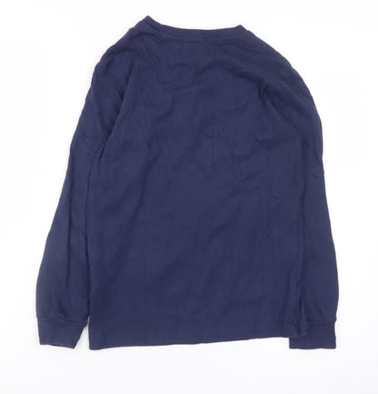 Diesel Boys Navy Long Sleeve Graphic Crew Neck T-Shirt 10 Years 100% Cotton