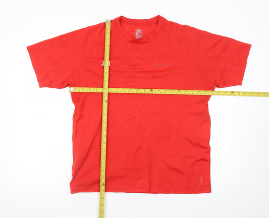 Quechua Men's Red Short Sleeve Crew Neck T-Shirt XL Polyester