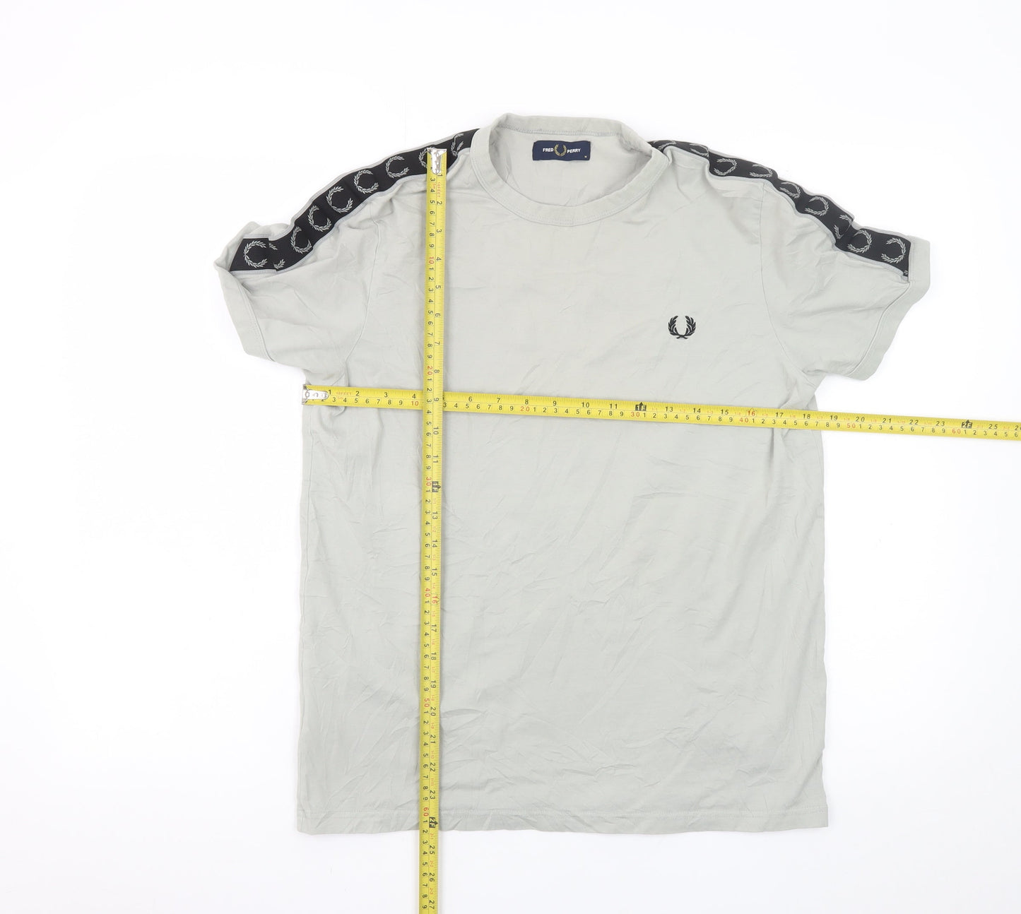 Fred Perry Men's Grey Crew Neck Short Sleeve T-Shirt Size M