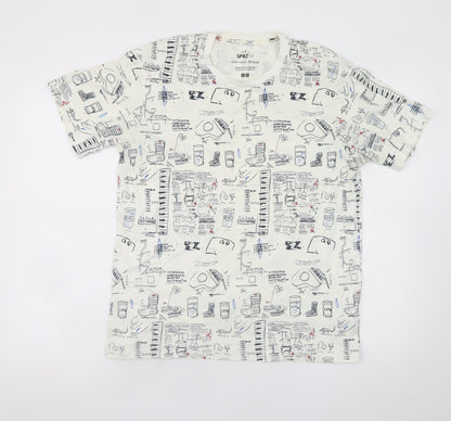 Uniqlo SPRZ NY Jean-Michel Basquiat White Graphic Print Men's M T-Shirt