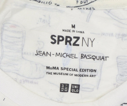 Uniqlo SPRZ NY Jean-Michel Basquiat White Graphic Print Men's M T-Shirt