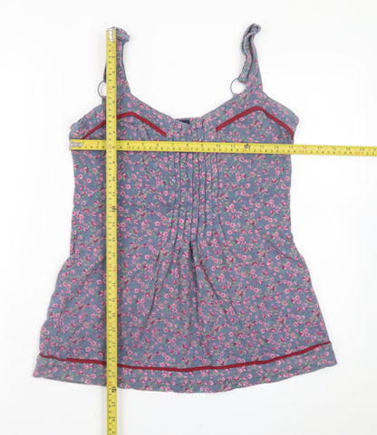 Joe Browns Womens Blue Floral Cotton Camisole Top Size 8