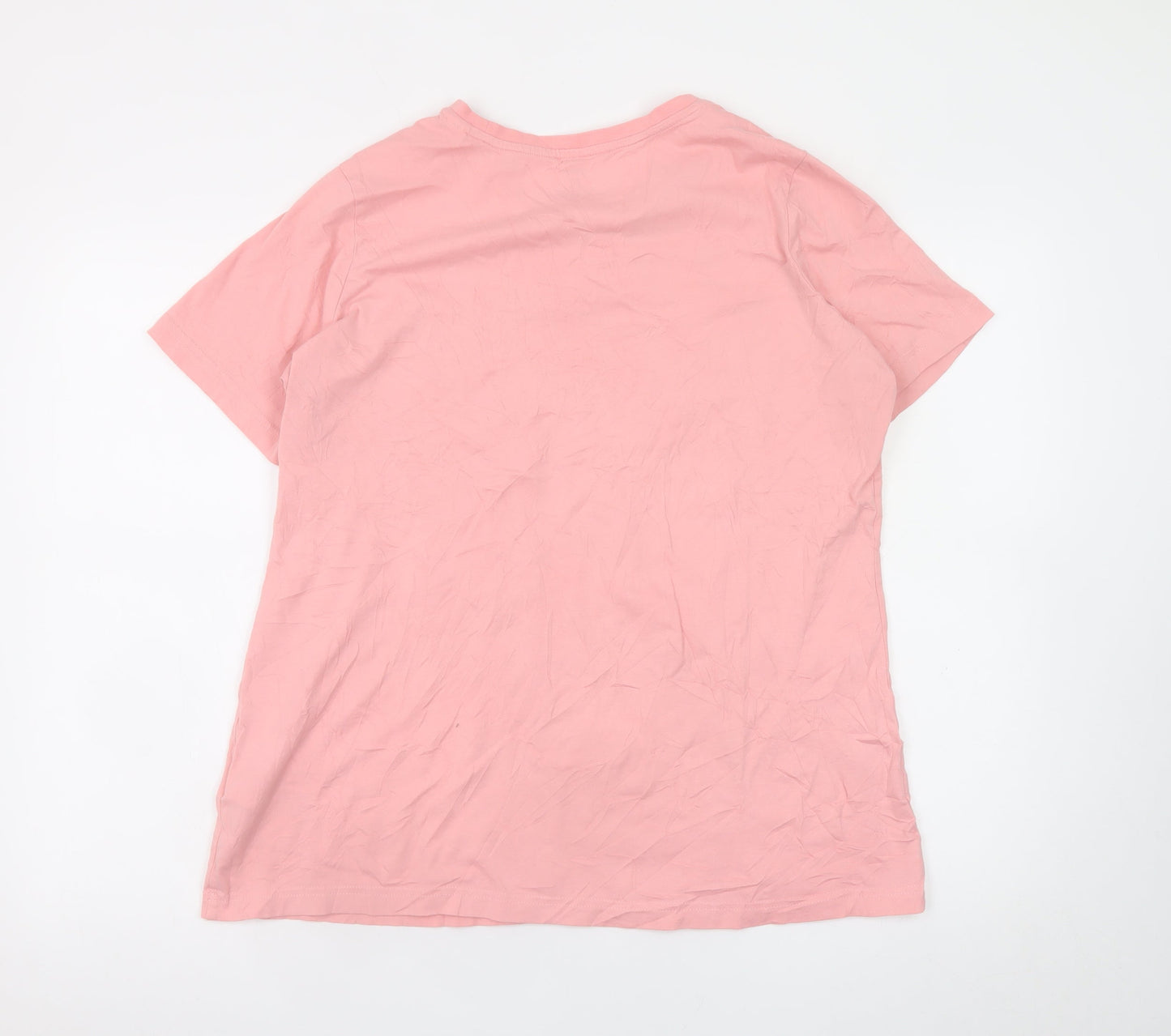 Adidas Womens Pink 100% Cotton Crew Neck Short Sleeve T-Shirt Size 20