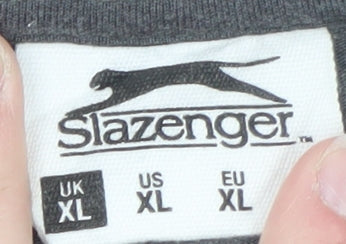 Slazenger Men's Grey V-Neck Short Sleeve T-Shirt XL Cotton Blend