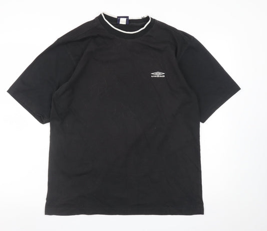 Umbro Men's Black Crew Neck Short Sleeve Sports T-Shirt Size L