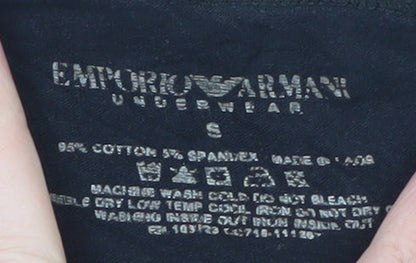 Emporio Armani Women Black Cotton Stretch T-Shirt Size S