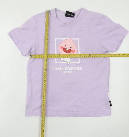 Little FRIENDS Women’s Purple Cotton Anime T-Shirt S