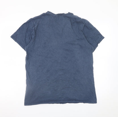 Levi's Men's Blue Graphic Crew Neck Cotton T-Shirt Size L