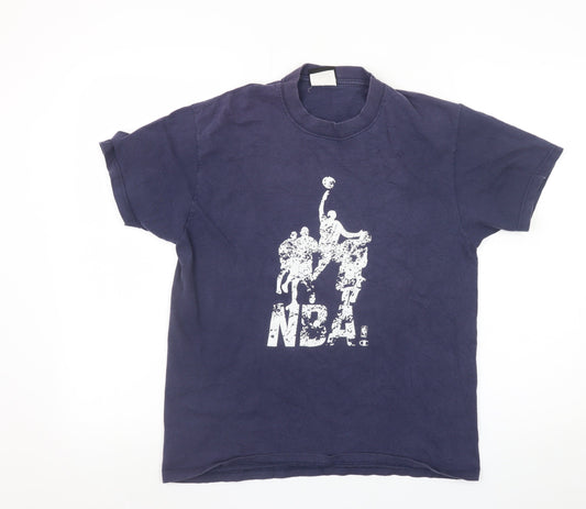 Champion Men's Navy NBA Graphic Print Short Sleeve T-Shirt Size S