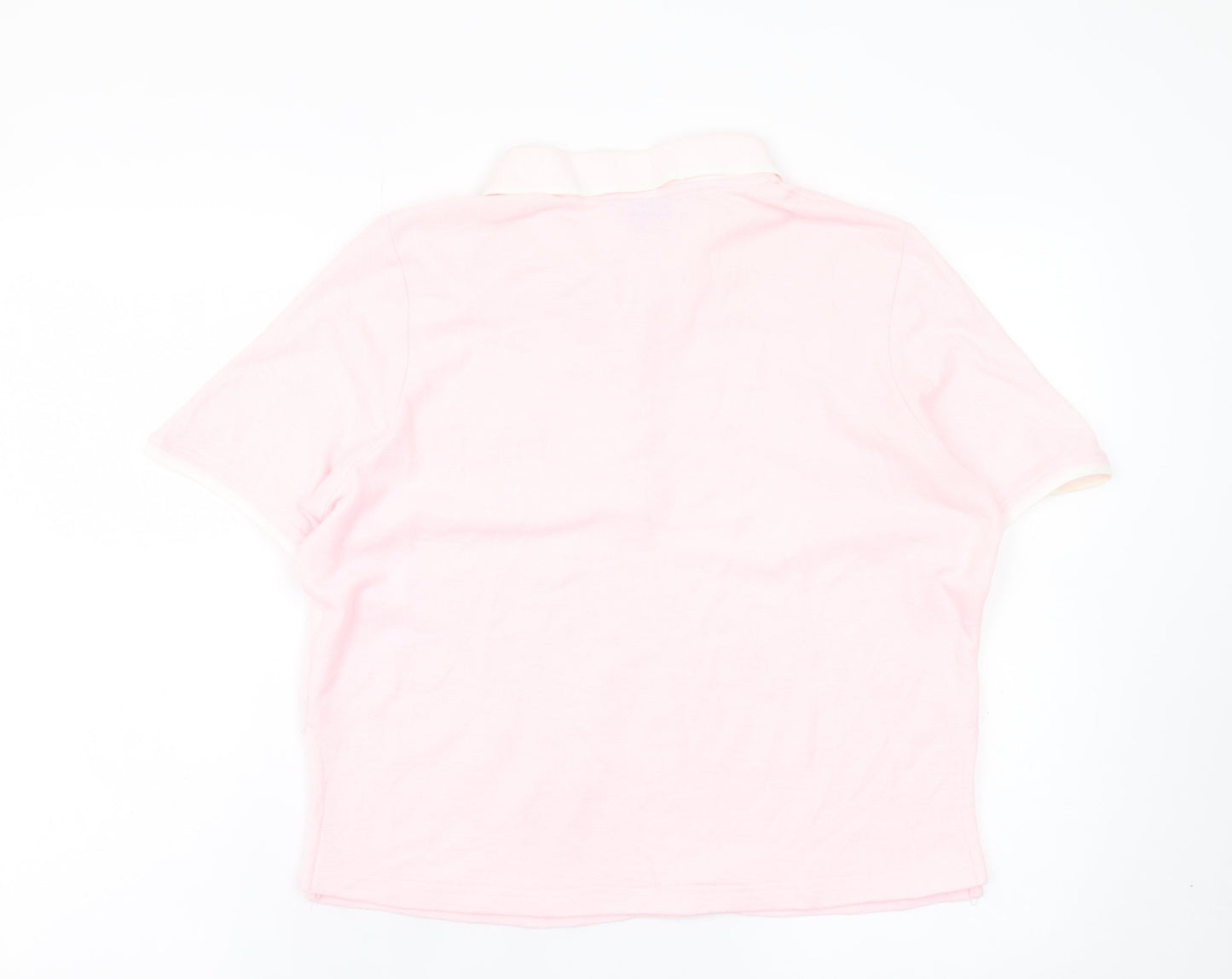 Dash Women Pink Cotton Polo Shirt Size 16 Short Sleeve Casual