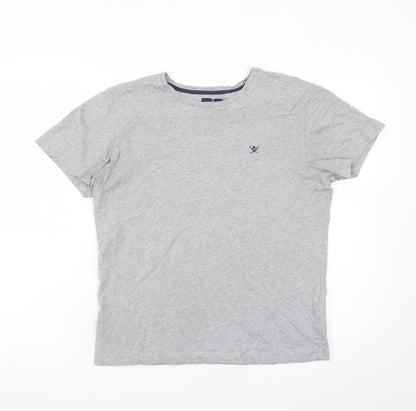 Hackett London Mens Grey Classic Fit Short Sleeve Cotton T-Shirt M