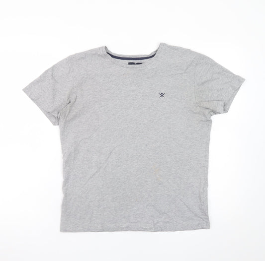 Hackett London Mens Grey Classic Fit Short Sleeve Cotton T-Shirt M