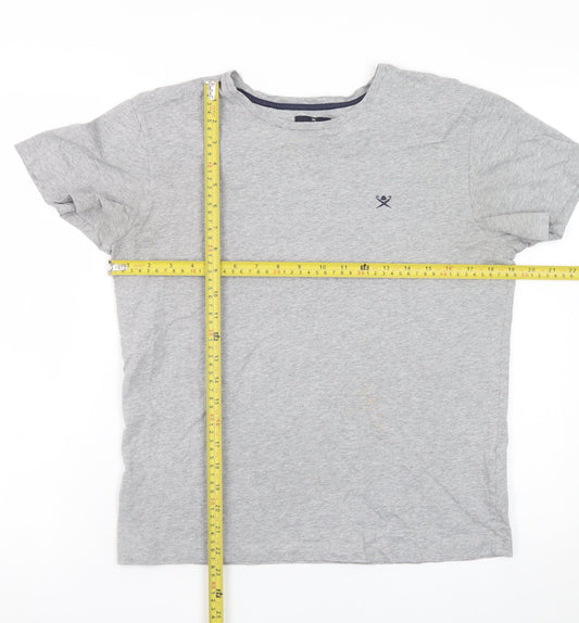 Hackett London Mens Grey Classic Fit Short Sleeve Cotton T-Shirt M