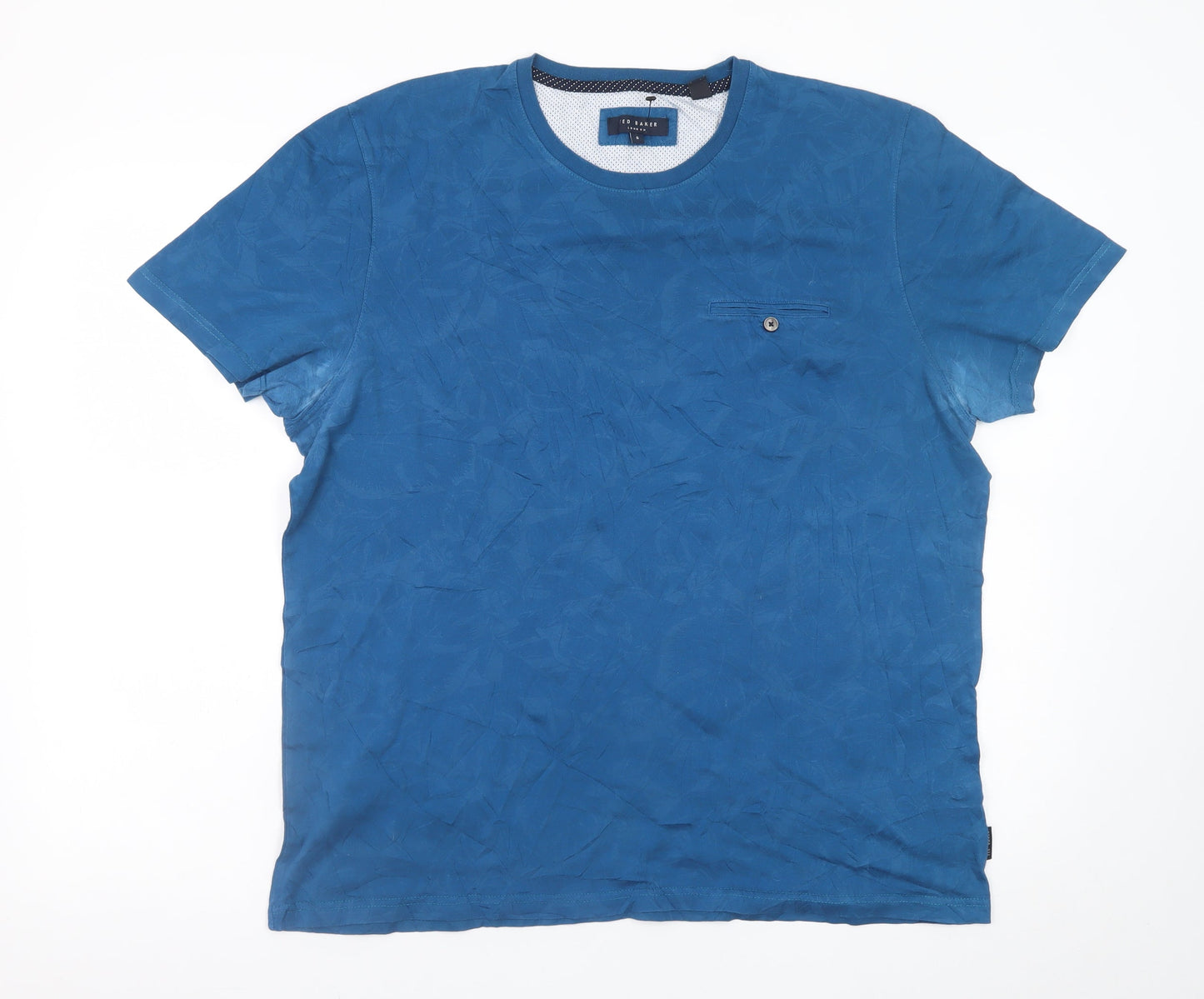 Ted Baker Men's Blue Crew Neck Short Sleeve Classic Fit T-Shirt Size XL