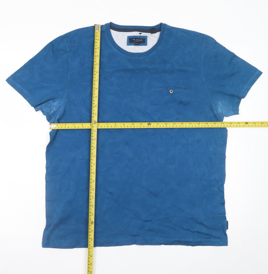 Ted Baker Men's Blue Crew Neck Short Sleeve Classic Fit T-Shirt Size XL