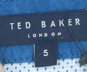 Ted Baker Men's Blue Crew Neck Short Sleeve Classic Fit T-Shirt Size XL