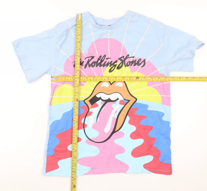 Next Girls Blue Multicoloured Rolling Stones Graphic Cotton T-Shirt 9 Years