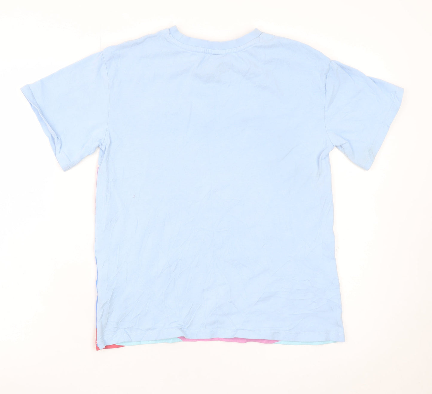 Next Girls Blue Multicoloured Rolling Stones Graphic Cotton T-Shirt 9 Years